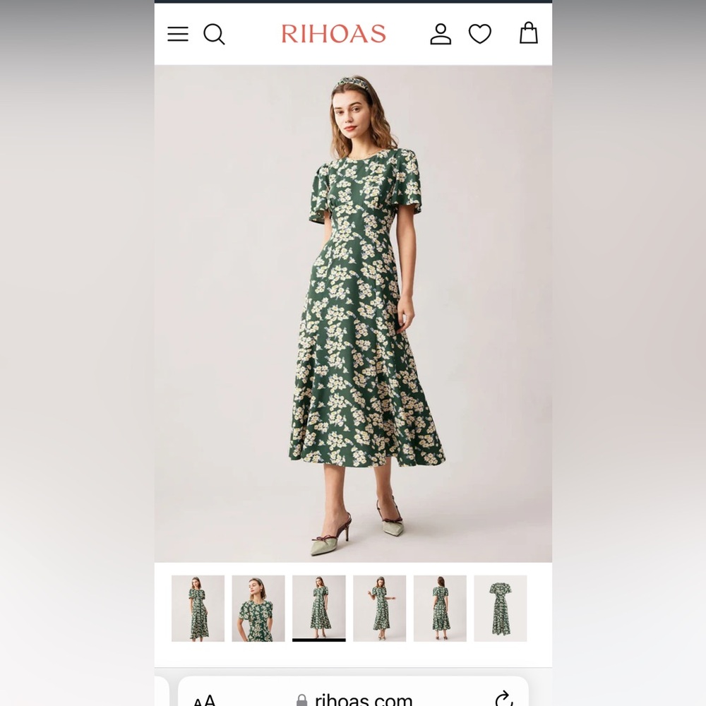 Long green flower dress